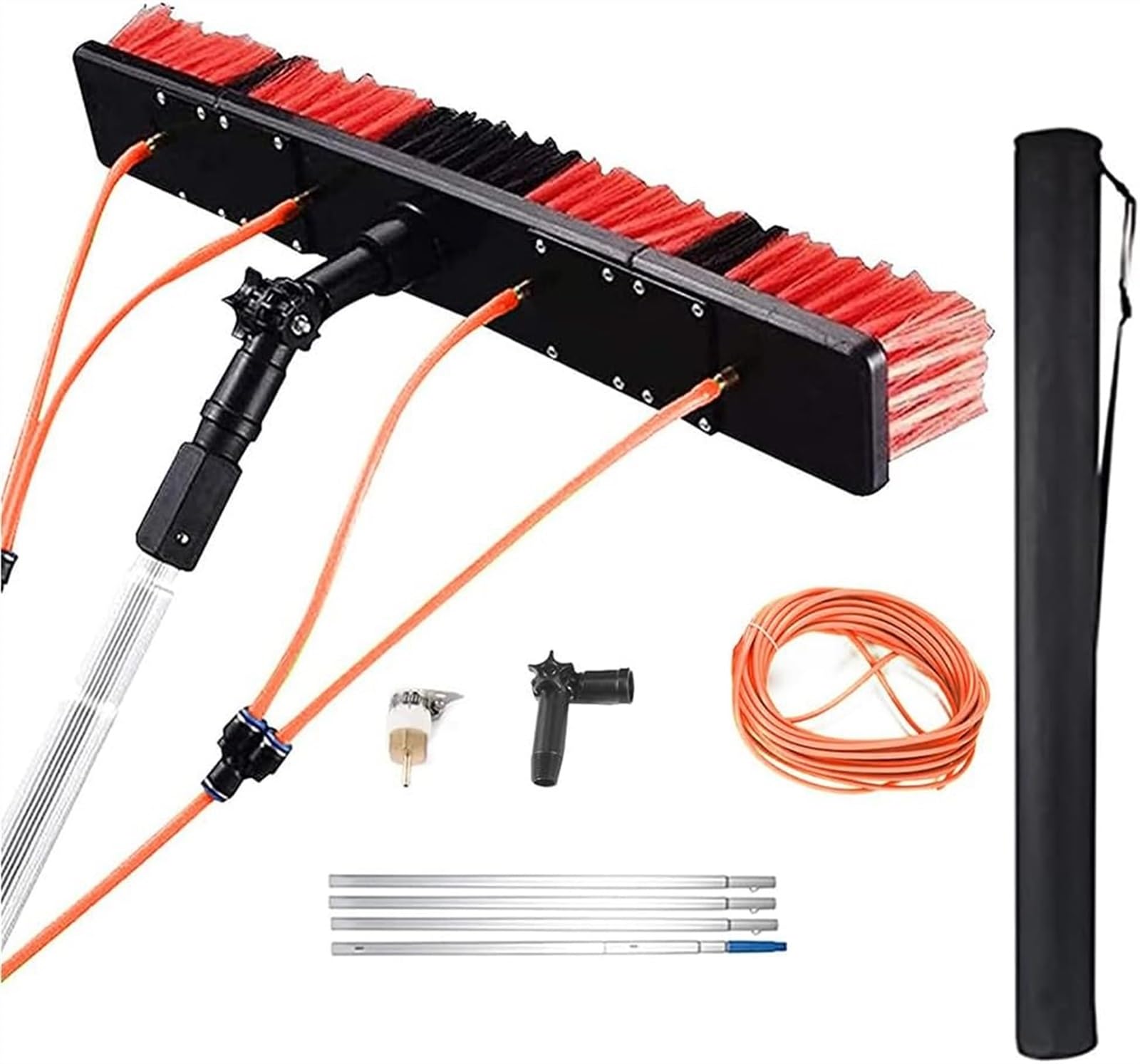 GHFXSCV Extendable 9M Water Fed Window Cleaning Pole Kit - Professional Roof & Solar Panel Cleaner with 50cm Brush for High Reach Window Cleaning and Conservatory Care