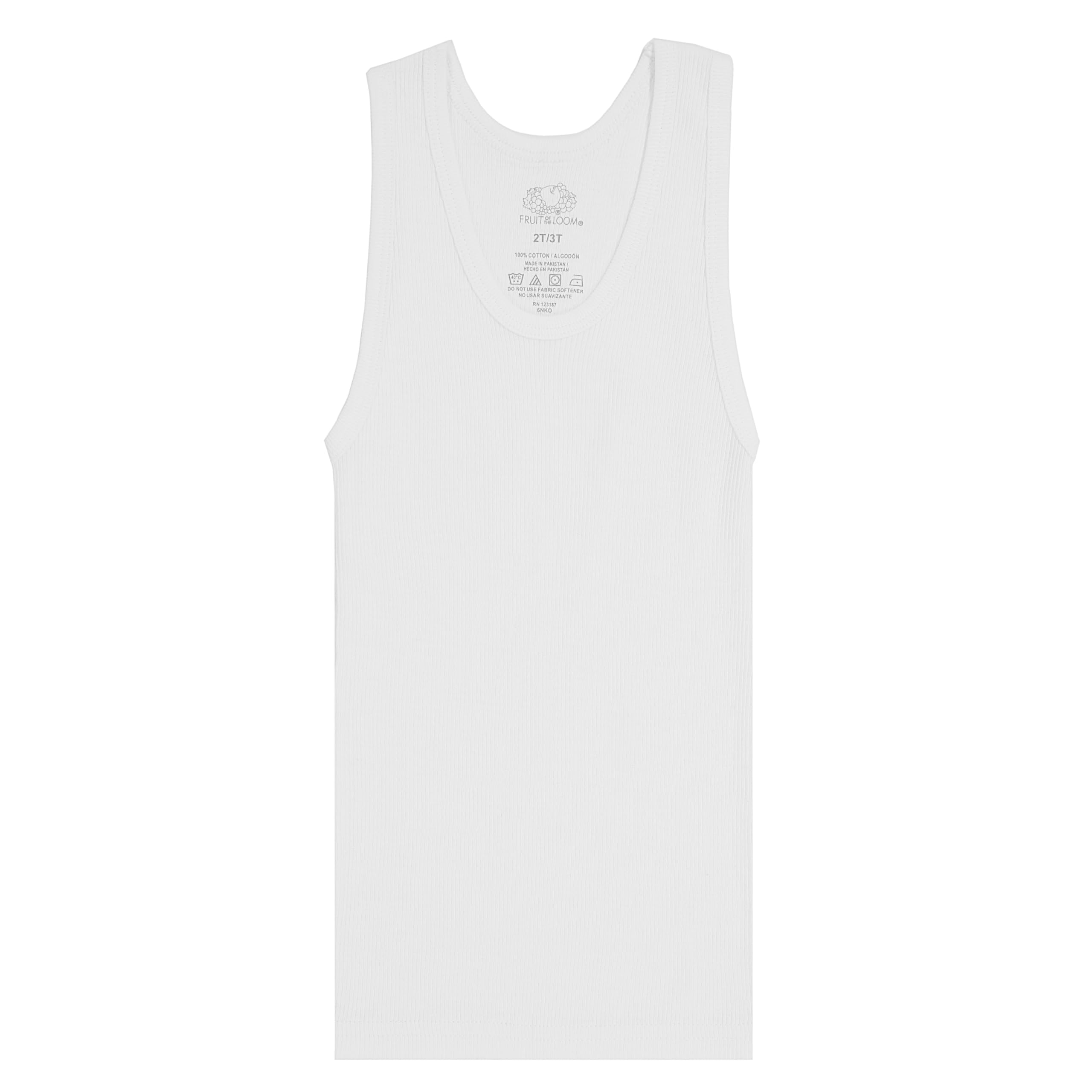 Fruit of the Loom Jungen Eversoft Cotton Undershirts, T Shirts & Tank Tops Unterwäsche, Tanktop für Kleinkinder, 10er-Pack, Weiß, 4-5 Jahre