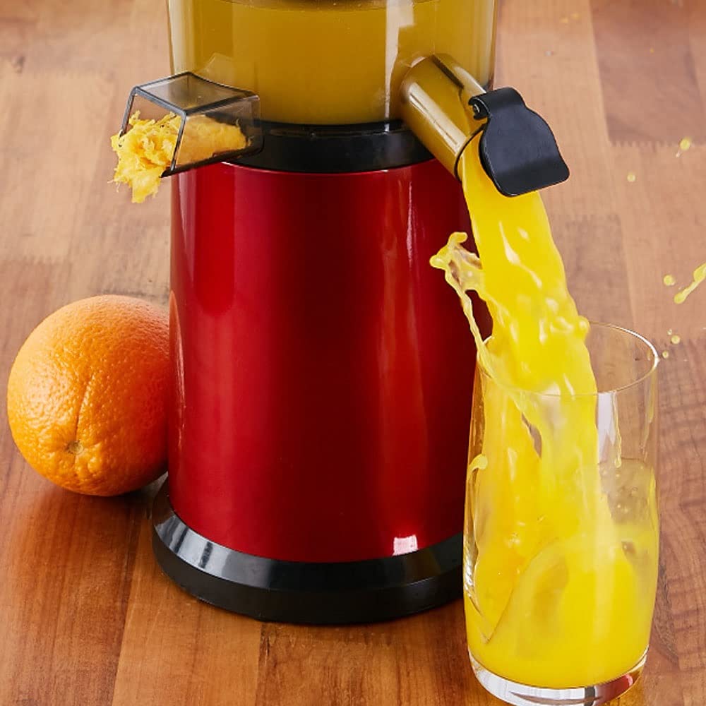Estrattore Di Spremiagrumi A Masticazione Lenta A Scivolo Largo Macchina Per Spremiagrumi A Freddo Spremiagrumi Verticale Con Motore Silenzioso & Funzione Inversa Per Frutta E Succo Di Verdura
