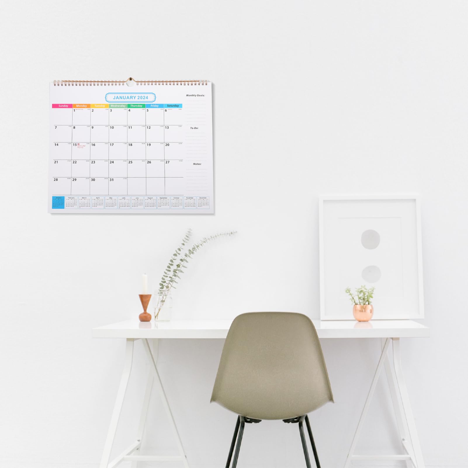 VILLCASE 4stücke Wandkalender Monate Monatskalender Mit Handlichem Design Für Schule Büro Und Zuhause Mit Für Persönliche Notizen Und Langlebig Und Leicht Abreißbar