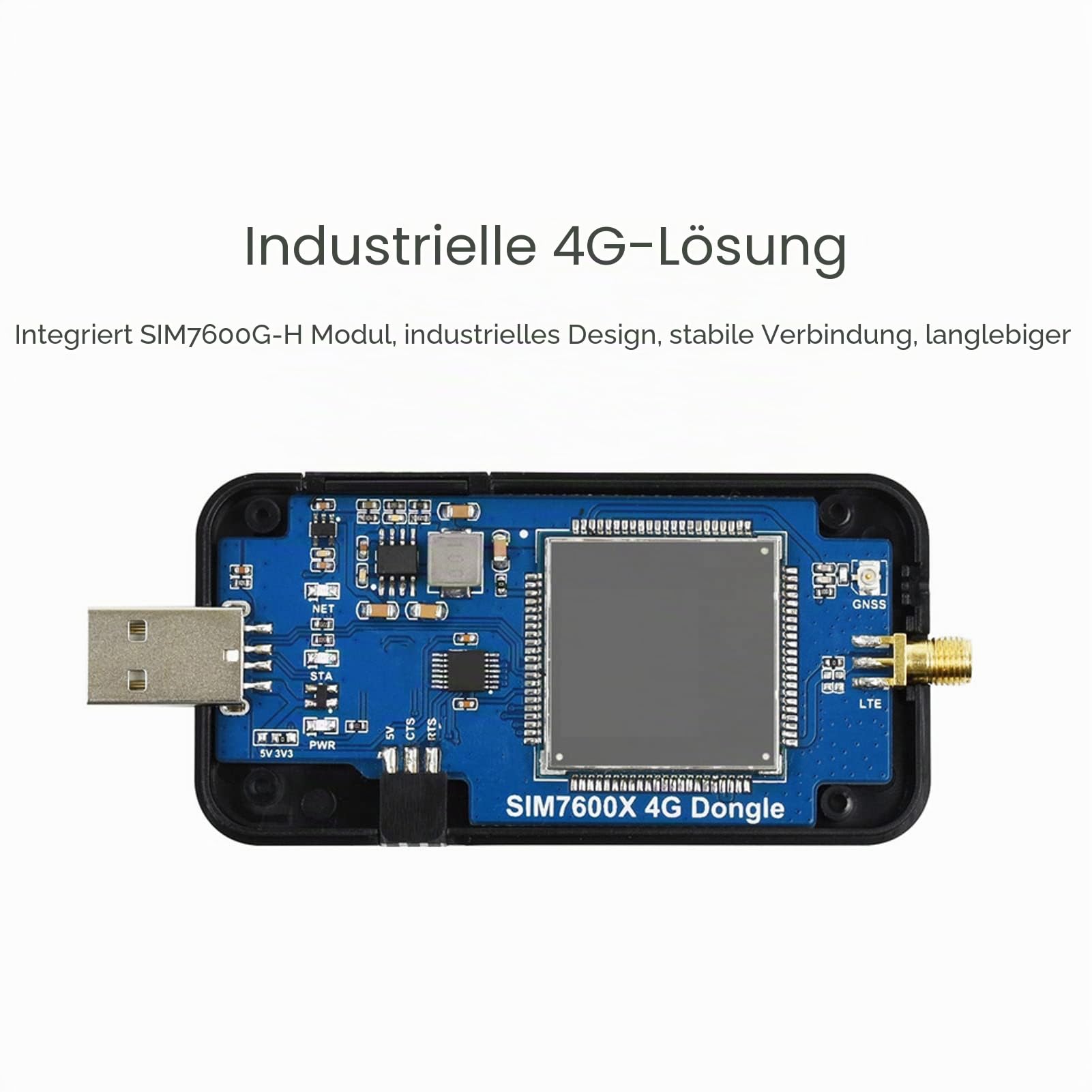 VBESTLIFE 4G LTE USB Dongle, 4G DONGLE Modul USB UART Kommunikationsunterstützung 2G 3G 4G 50Mbps Uplink 150Mbps Downlink, mit Drehbarer Antenne