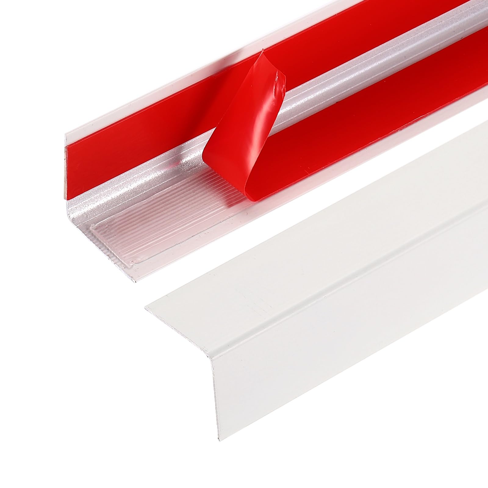 QUARKZMAN 2 Piezas De Protectores De Esquina para Pared 35" X 1" Protectores De Esquina De Aluminio Pegatinas En Forma De L Moldura para Decoración De Bordes De Pared Gris Albaricoque