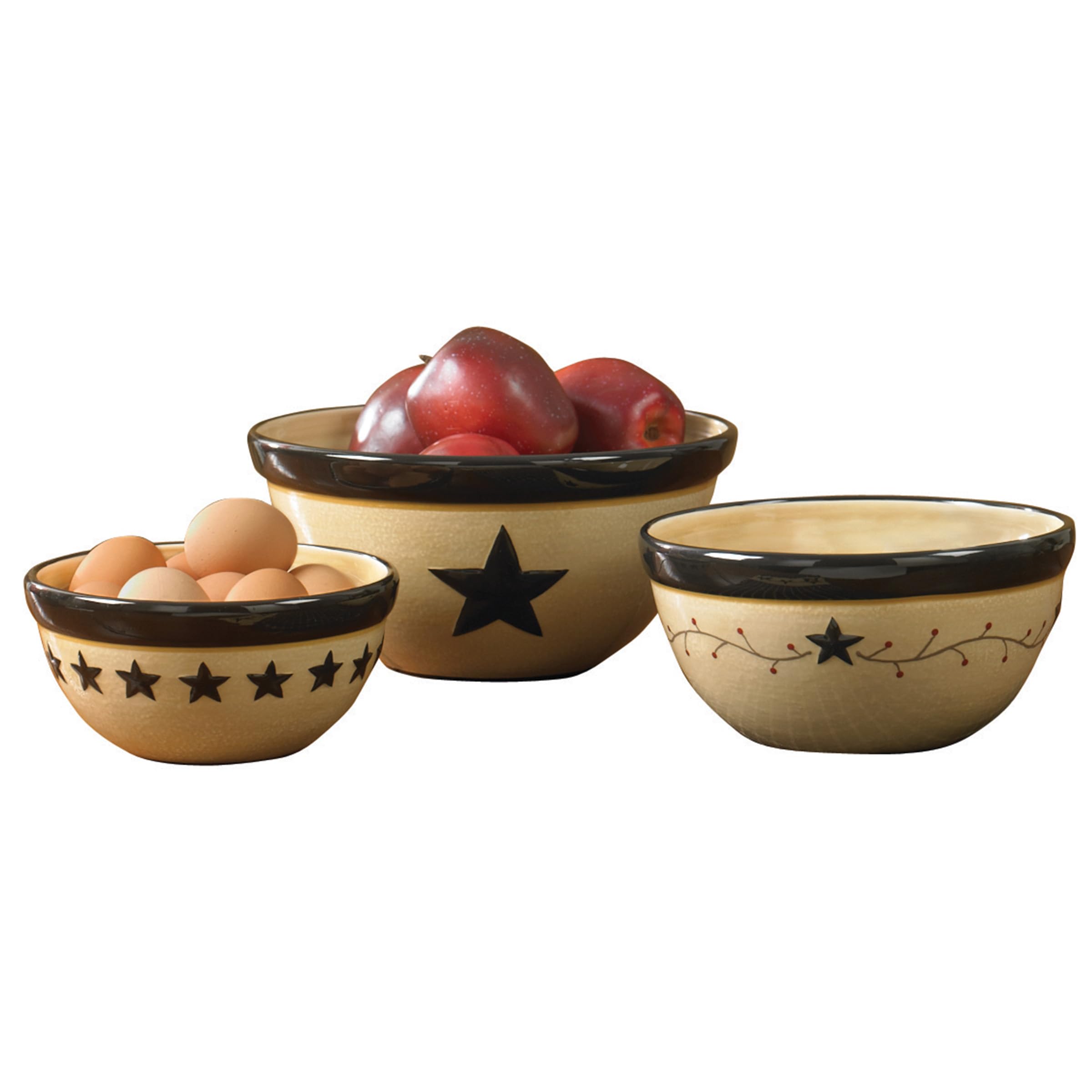 Star Vine Mixing Bowls (Set of 3), Multicolor