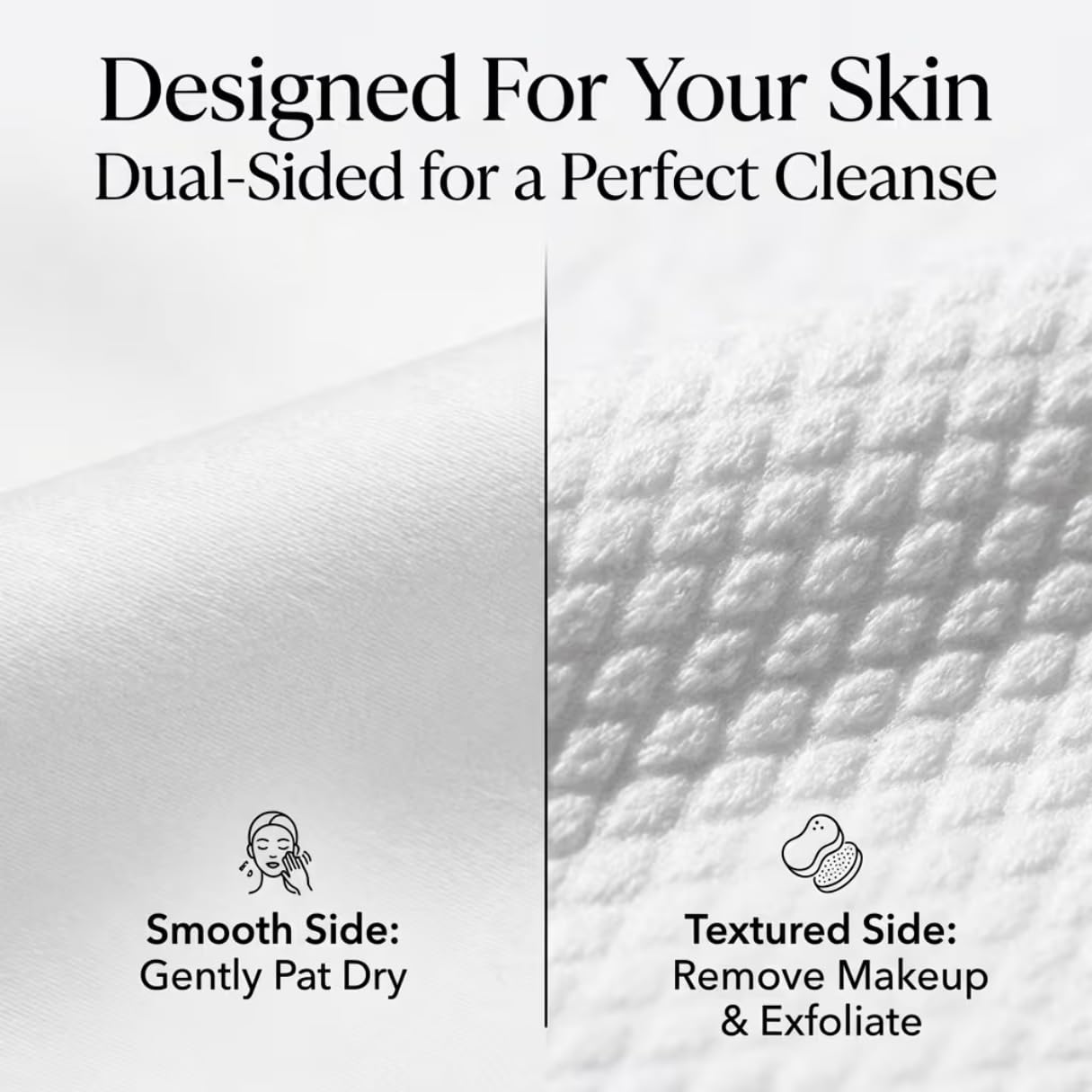 ForPro Disposable Face Towels for Sensitive Skin, XL Dry Wipes Makeup Remover, Ultra Soft Lint-Free Viscose Face Cloths, Chemical-Free Biodegradable Facial Towelettes, Vegan & Cruelty-Free, 50-Count