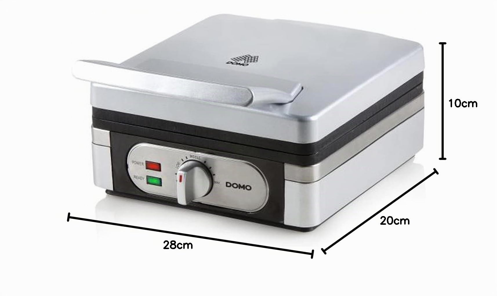 DOMO DO9047W Gaufrier - Appareil à gaufres - Gaufres rectangulaires 4x7-1400W - Inox