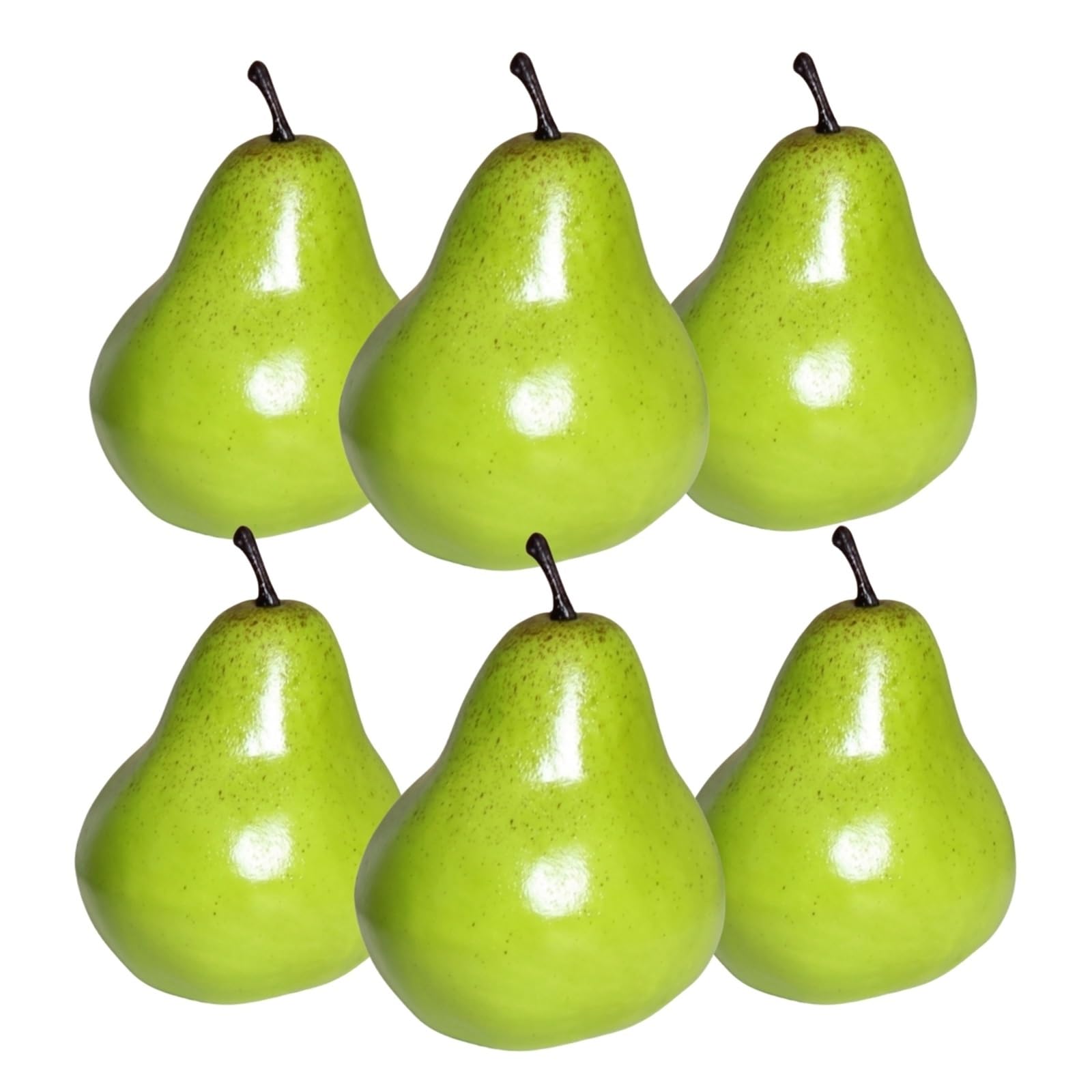 Wuyxto Green Pears 6 Pcs Artificial Pear Models, Simulation Fake Fruits, Home Restaurant Fruit Tray Party Decoration, Photography Props For Party(Green Pears)