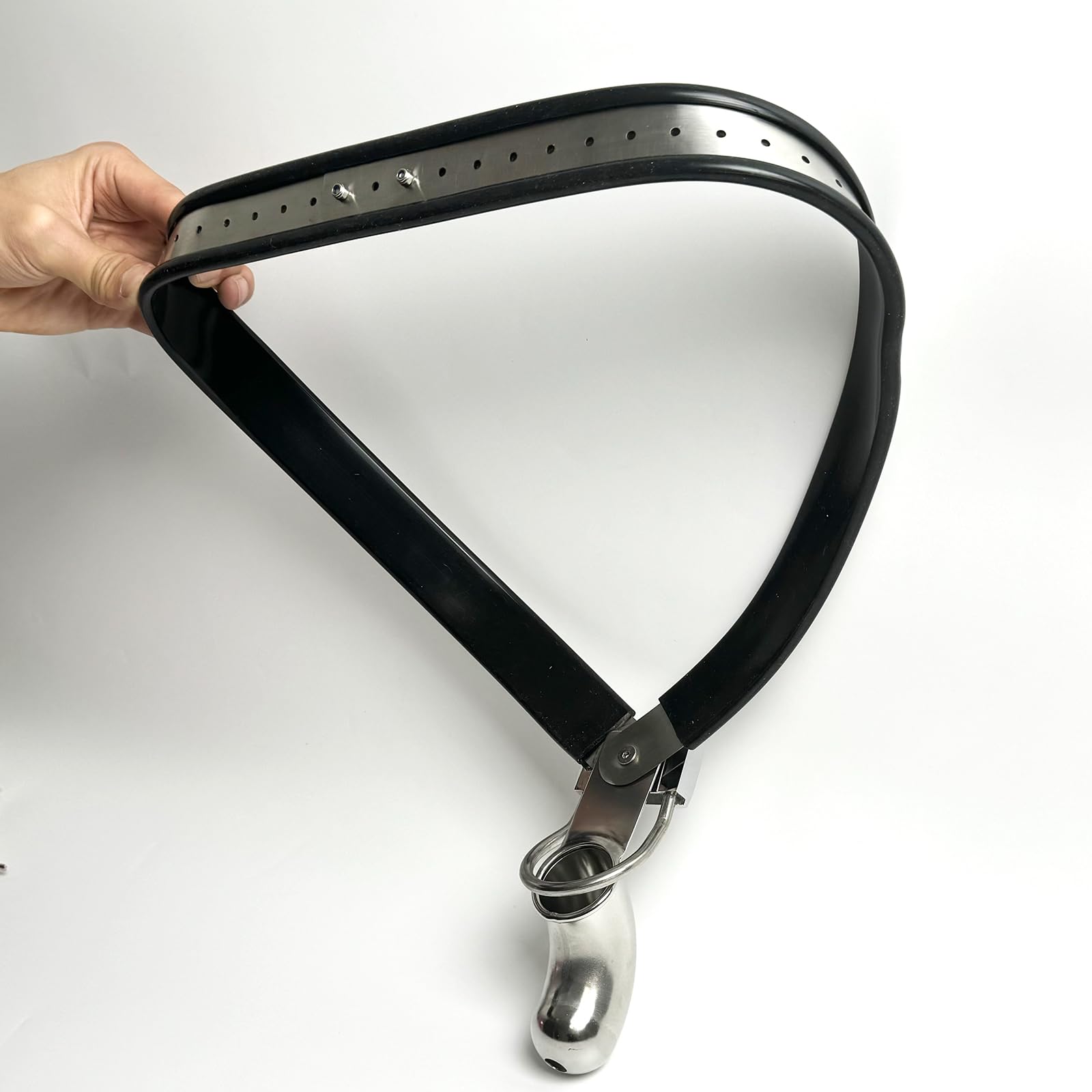 Ceinture de chasteté réglable en acier inoxydable Hommes noire 90-120cm YILUQIFLY Cage Fétichiste BDSM