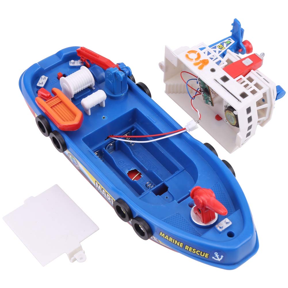 KKPLZZ Giocattolo per Motoscafo per Bambini, Nave Elettrica per Spruzzare Acqua con Suono e Luce Flash, Pompa Automatica e Stazione di Comando Rimovibile, per Piscina da Bagno, Sp