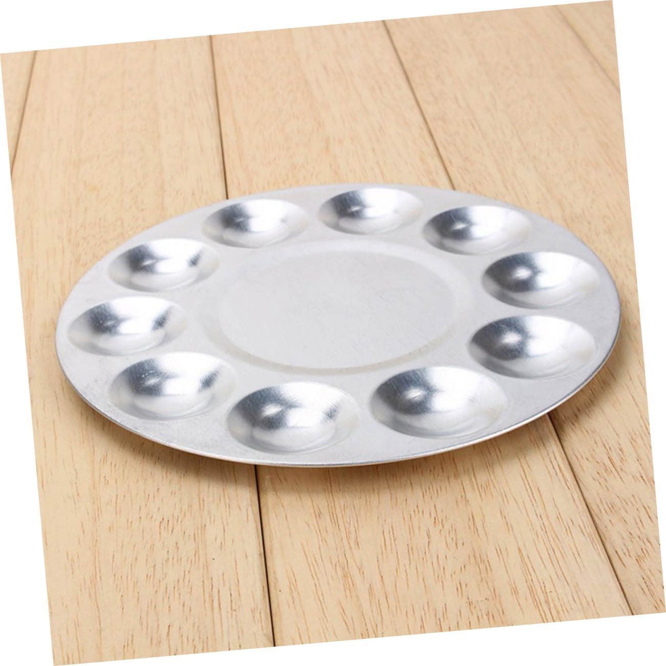 Veemoon 10holes Aluminum Round Paint Mixing Tray Lightweight and Watercolor Palette for Artists Convenient Painting Mixer for Easy Use