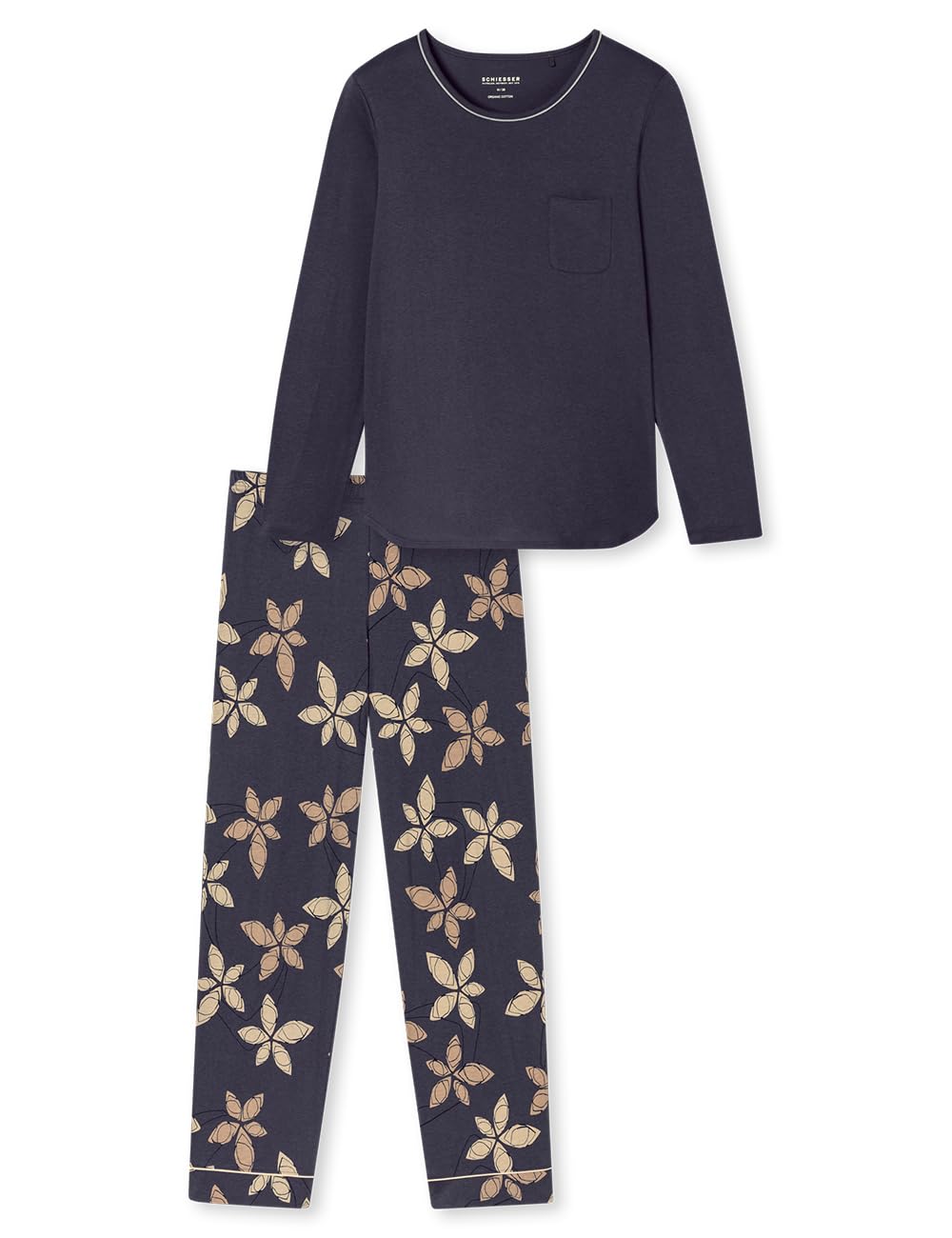 Schiesser Schiesser Damen Schlafanzug Set Lang Baumwolle Modal - Nightwear Ensemble de Pijama Femme