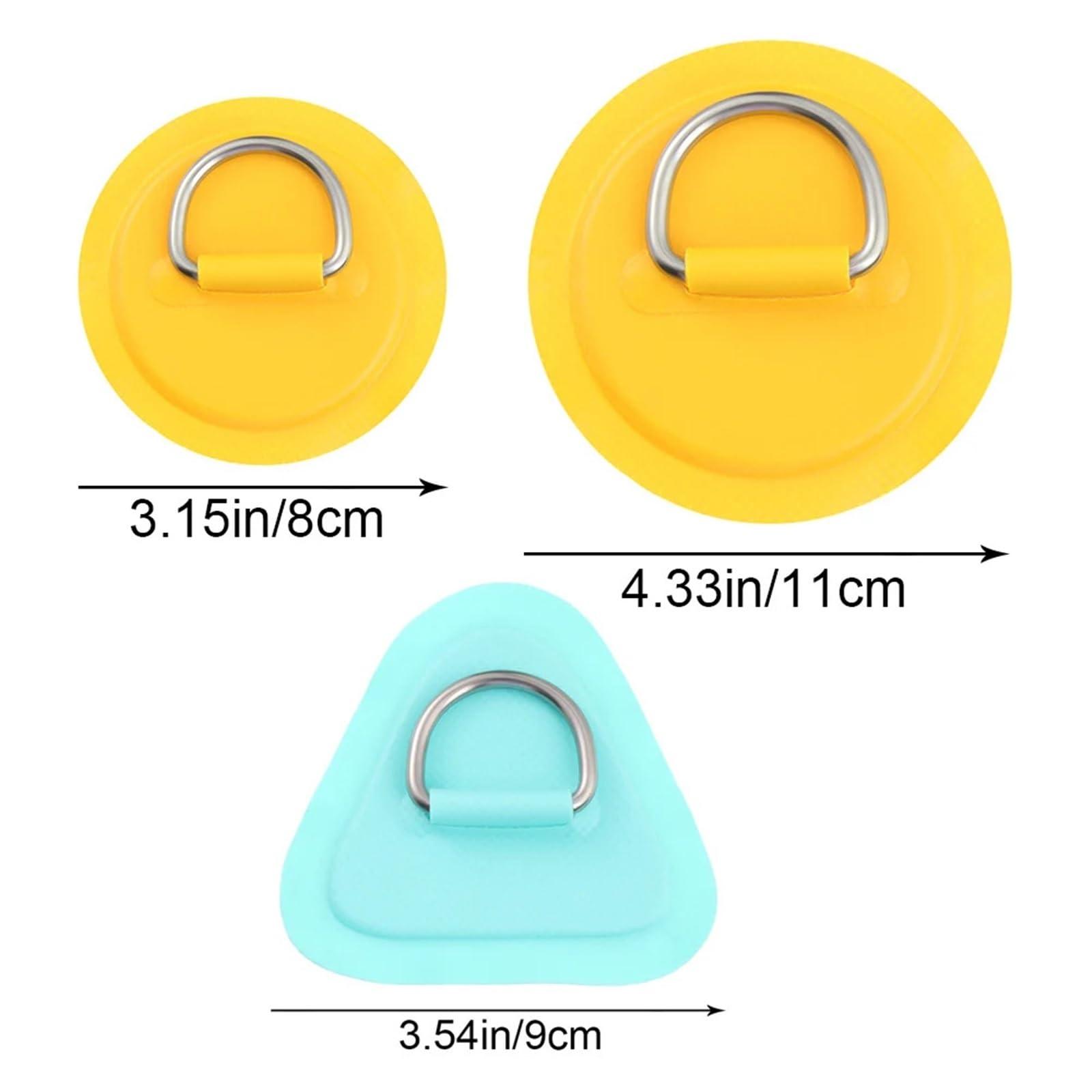 D-Ring-Patch aus PVC-Edelstahl