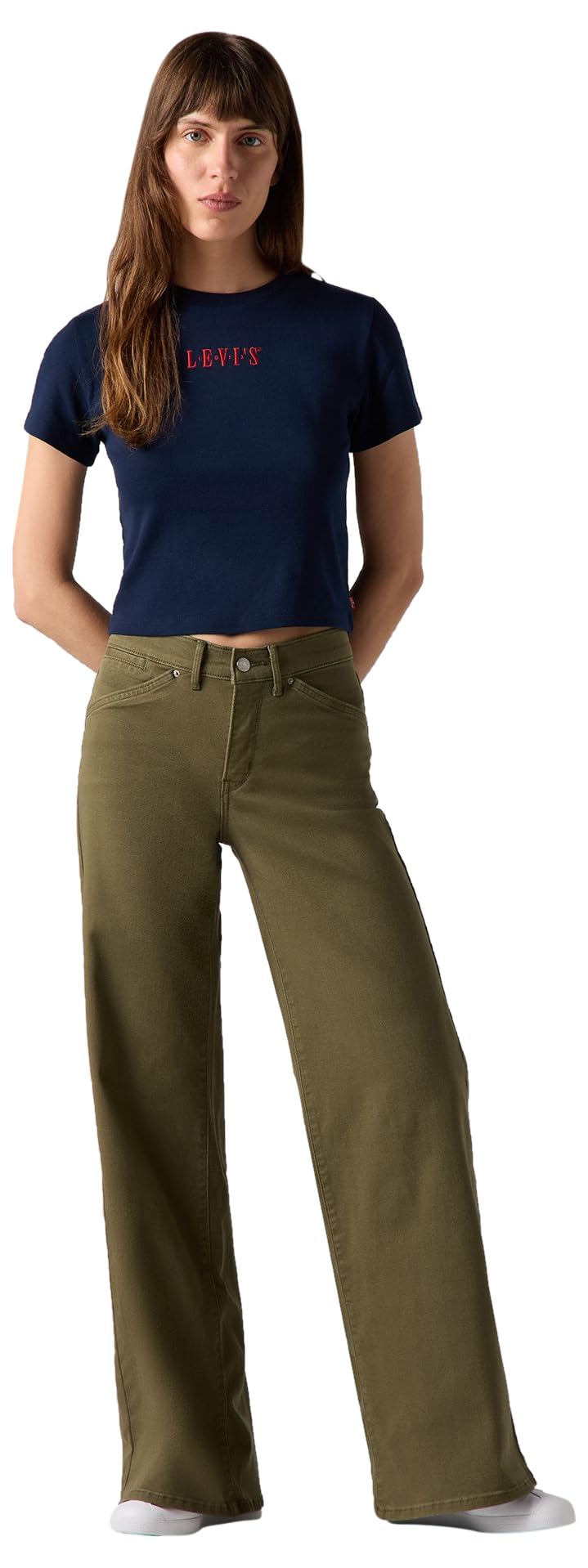 Levi's Damen 318 Styled Shaping Wide Leg Jeans, Ivy Green, 31W / 34L