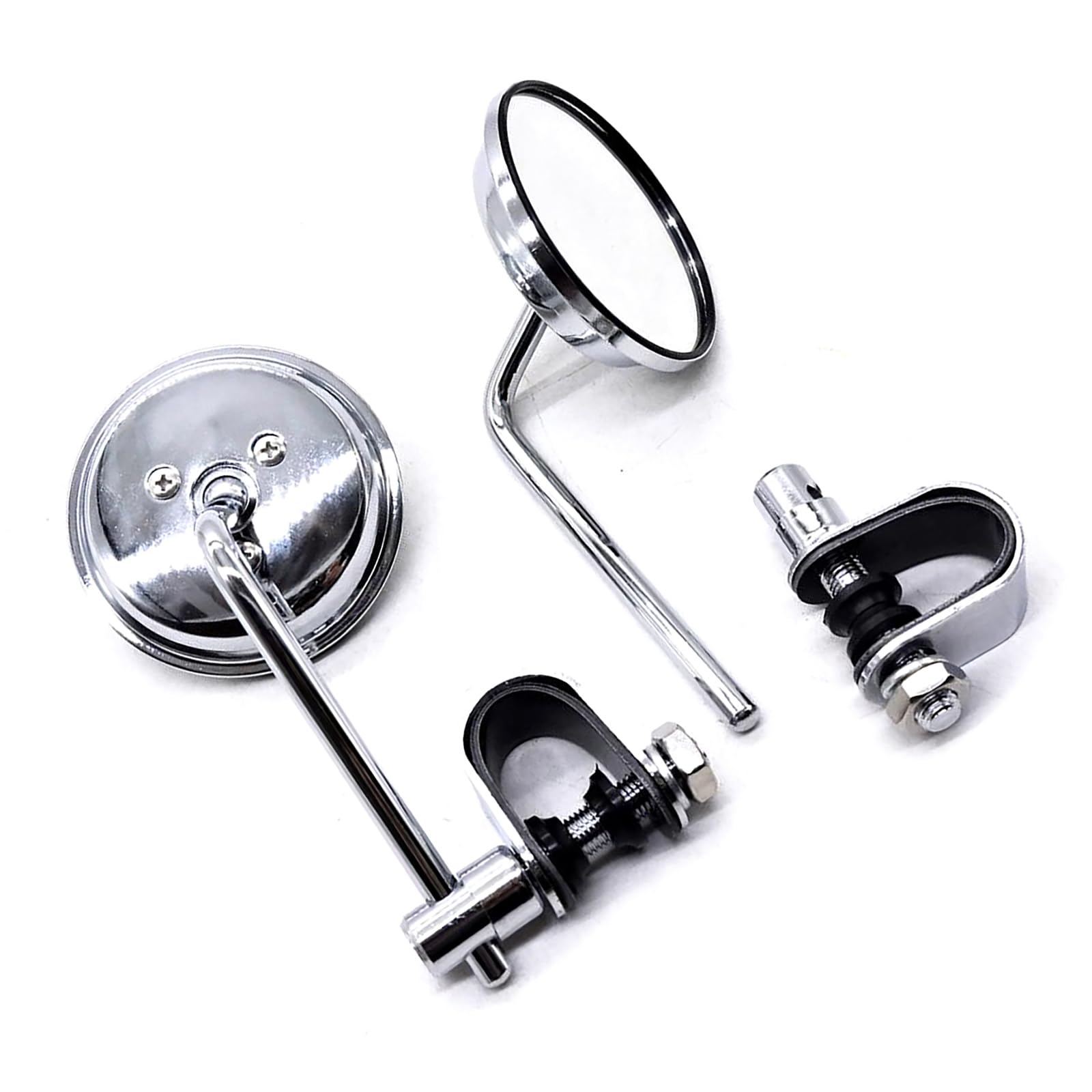 Amazon | ミラー クランプオン クローム 1ペアー クランプミラー