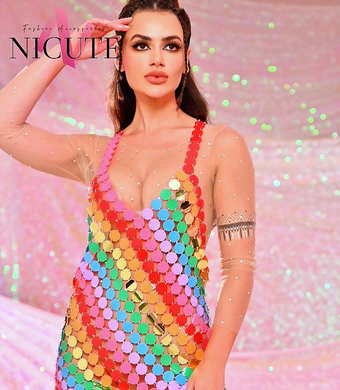 floating by plunging neckline mini dress sequin rainbow Strappy Plunge Neck Sequin Bust Layered Frill Mini Dress In Pink | EGO US