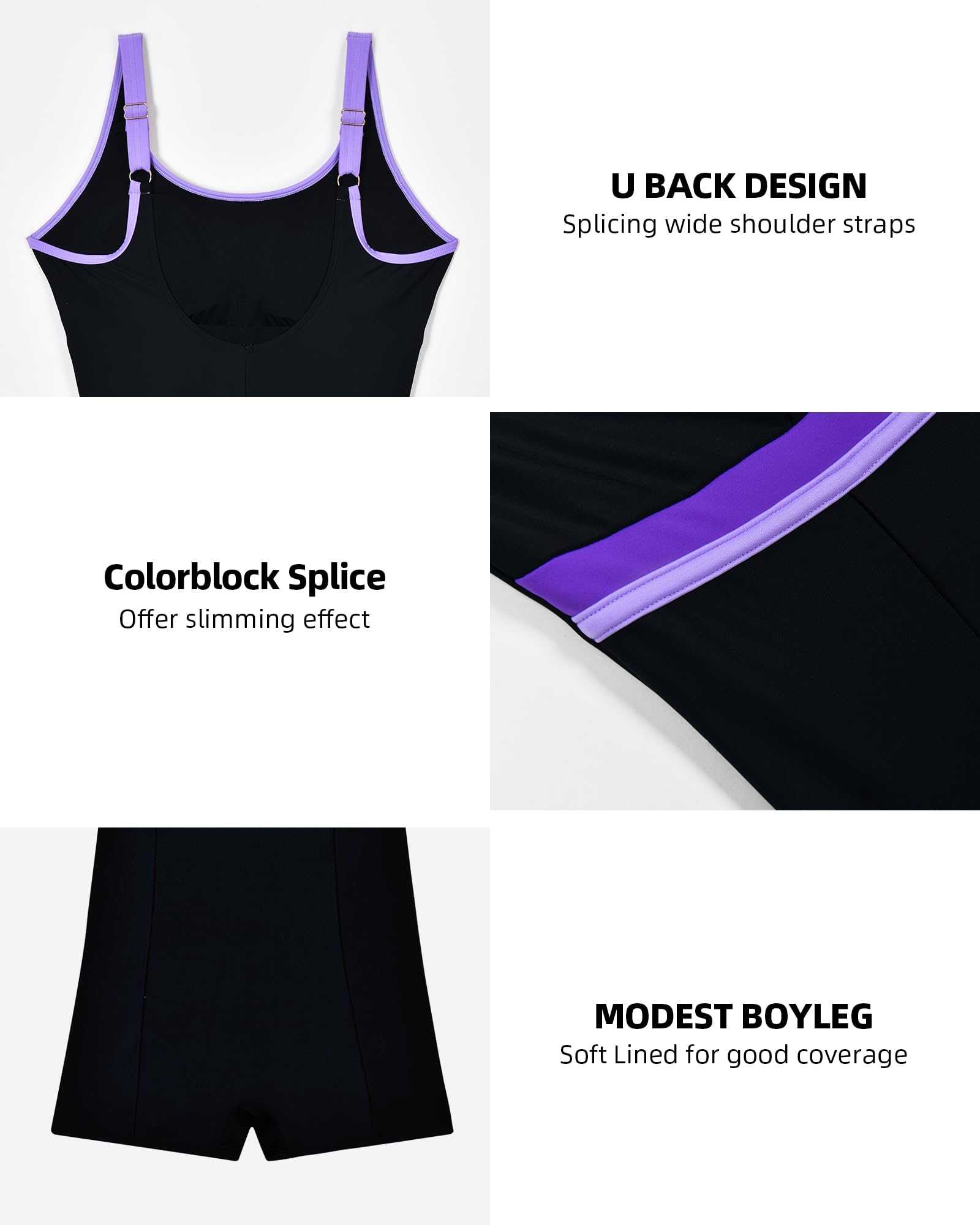 Femmes Sports One Piece Maillot de Bain U-Back Maillot de Bain Body Shaping Maillots de Bain