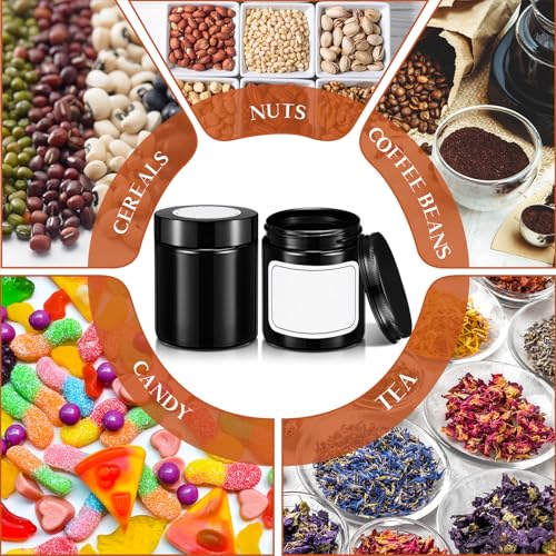 Image of Norme 48 Pcs 4 oz Glass Jars with Lids Cosmetic Jars, Black