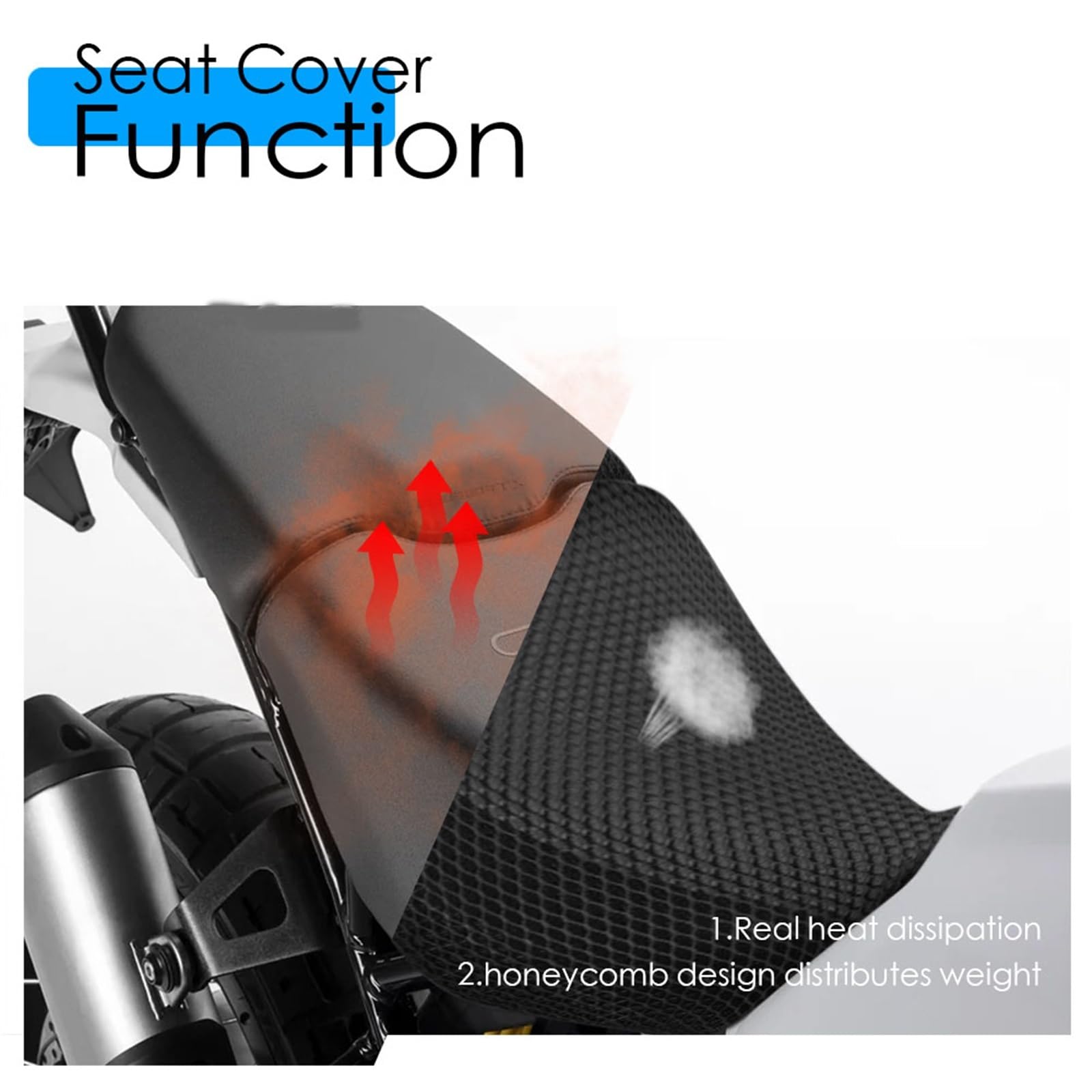 Cuscino Di Protezione In Rete A Nido D'ape Con Flusso D'aria Per Ducati DesertX Coprisedile Isolato Per Moto Accessori Antiscivolo In Nylon