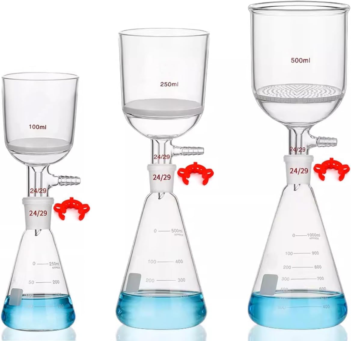 G3 Lab Buchner Funnel Filtering Kit Appareil De Distillation De Filtration sous Vide De Laboratoire avec Entonnoir De Filtration à Noyau De Sable Et Erlenmeyer, 500ml