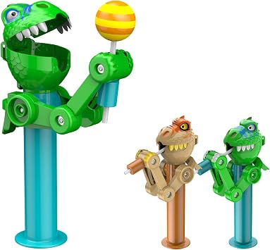 HDLNKAK 2 Pcs Dinosaur Lollipop Holder for Kids Green & Brown