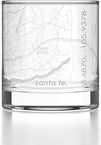 Miniatura 110 de Well Told Vaso de whisky grabado con mapa de Charleston, Carolina del Sur, vaso de rocas estilo antiguo (11 oz, transparente), vaso de whisky