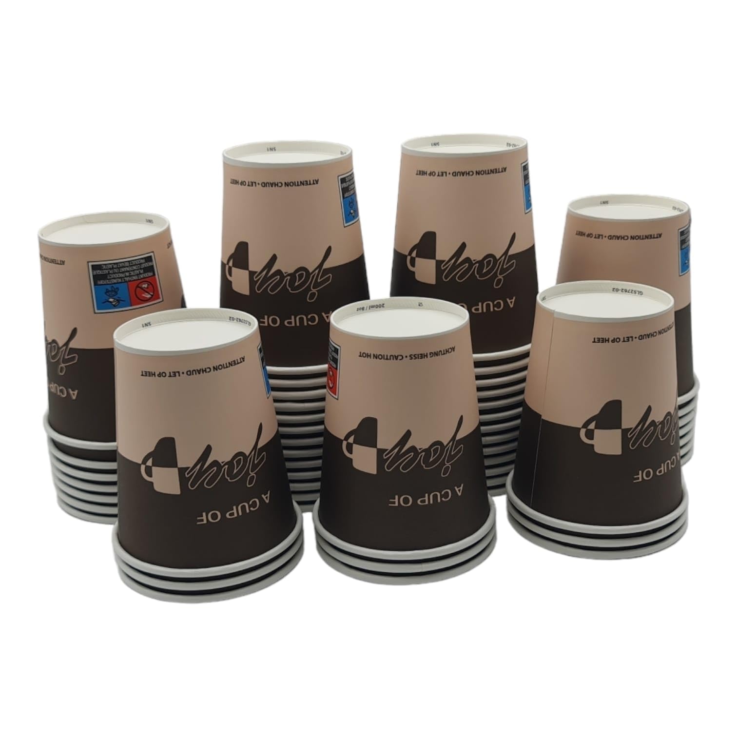 Lot de 1000 gobelets à café en carton à emporter - 200 ml - Avec revêtement - Pour café/thé - Gobelets en carton jetables - Verre jetable - 0,2 l