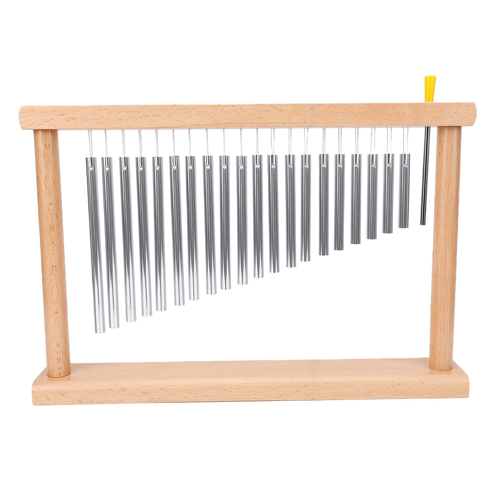 Karlak Strumento a Percussione da Tavolo con Carillon da 20 Note per Meditazione Rilassante Yoga Base in Legno Tubi in Alluminio 39x6,5x26 Cm