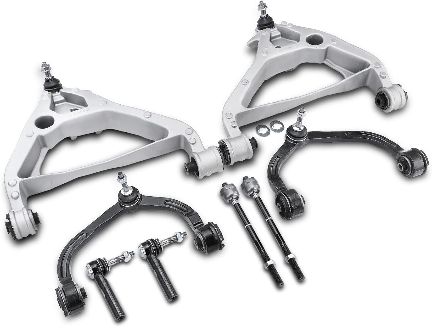 A-Premium Set of 8, Front Upper & Lower Control Arm, Inner & Outer Tie Rod End, Compatible with Ford Expedition 2004 2005 2006, V8 5.4L Only
