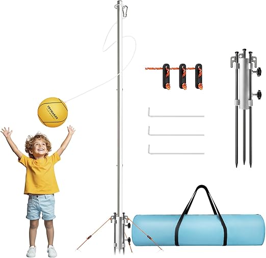 Tetherball Set, Tether Balls and Rope for Backyard and Outdoor,Set with Base for Kids and Adult.