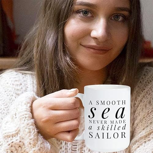 Miniatura 7 de Sailor - Taza de café de 15 onzas, A Smooth Sea Never Made a Skilled Sailor