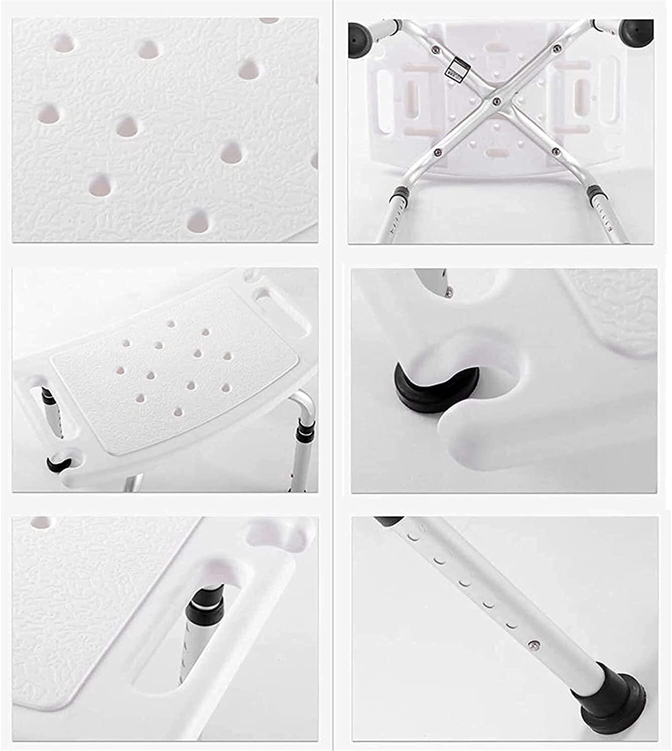 Taburete de Ducha Asiento de Ducha Silla de Ducha Asientos de Ducha Elevadores de bañera Taburete de Ducha de baño de Seguridad Antideslizante con Brazos Regulables en Altura (B) (