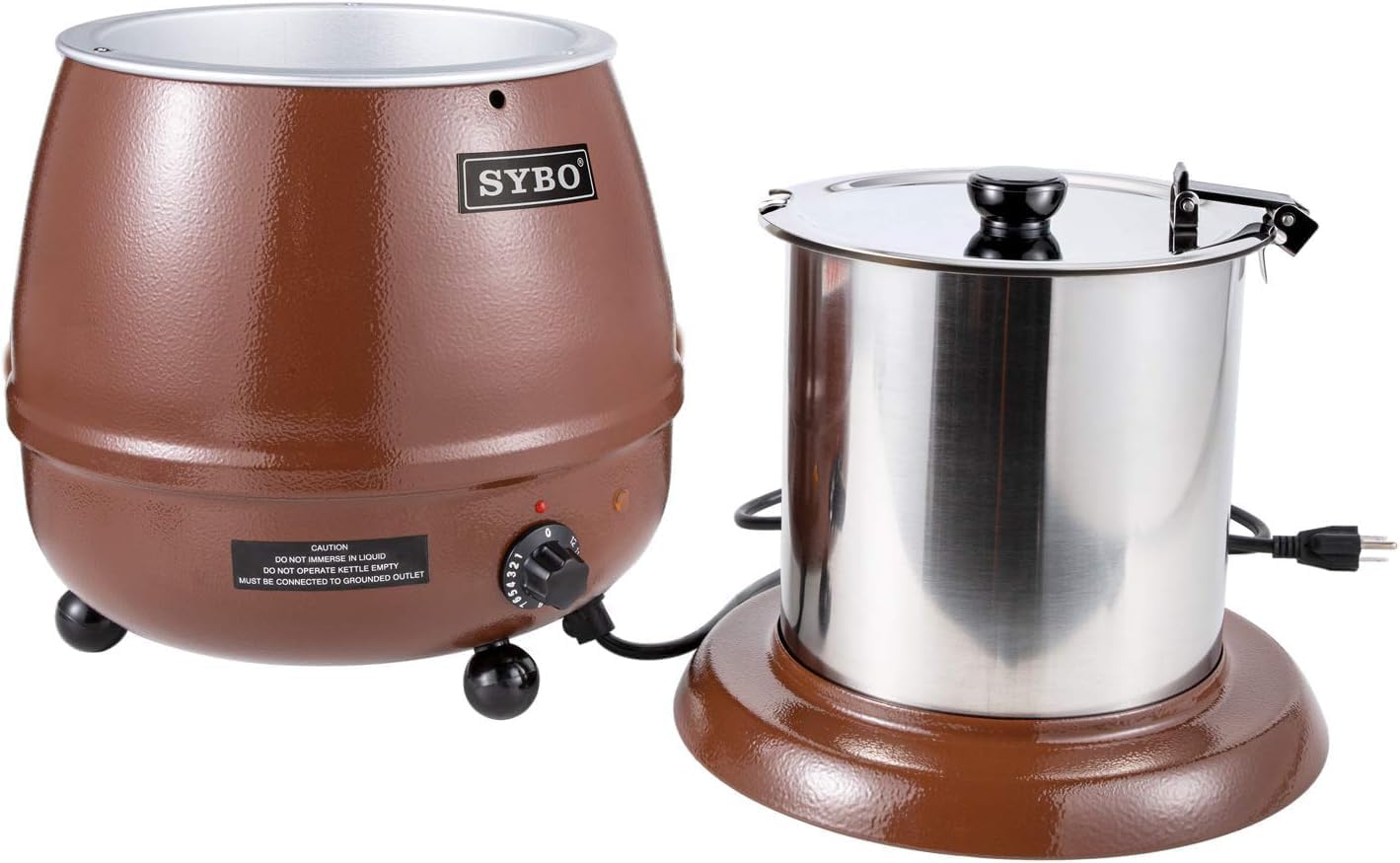 SYBO SB-6000-1B Commercial Soup Warmer Kettle, 10.5 Quarts, Brown image 5