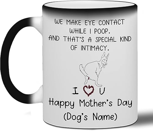 WHIDOBE Personalizado We Make Eye Contact While I Poop Dog Mom, Perro Personalizado, Perro Mamá, Perro Mamá, Perro Papá, Dueños de Perros, Amantes