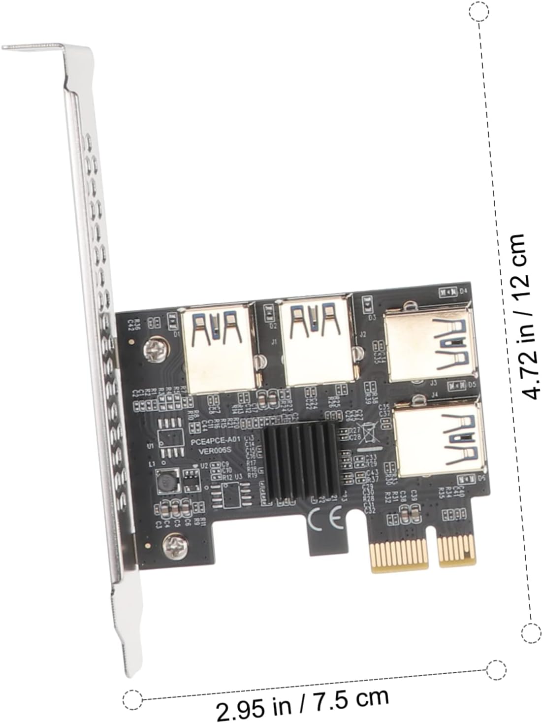 Pci Express Riser Card Pci E to Port USB Extender Adapter with Pin Connectors Terminal for Stable Expansion and Gaming Accessories