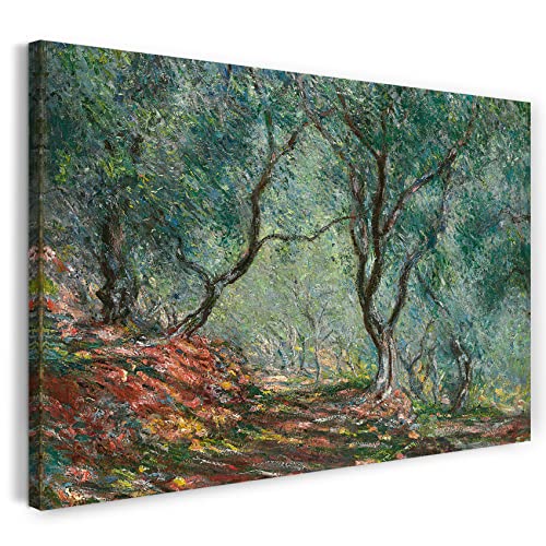 Printed Paintings Stampa su Tela (80x60cm): Claude Monet - Legno d'ulivo nel Giardino del Moreno