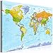 murando Mappamondo 120x80 cm 1 Parte Lavagna Di Sughero & Quadro Su Tela TNT XXL Stampa Bacheca Sughero Quadro Con Tappo Immagini versione in lingua italiana viaggio mappa in italiano k-A-0458-p-a