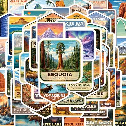 BEATRI National Park Stickers 63Pcs Outdoor Nature Camping Hiking Decor