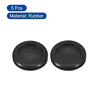 uxcell 5Pcs Rubber Grommets 1-1/4 (32mm) Drill Hole, 1-1/8 (29mm) ID Double Sided Hole Plugs Ring Gasket for Firewall Cable Wire Protecting, Black