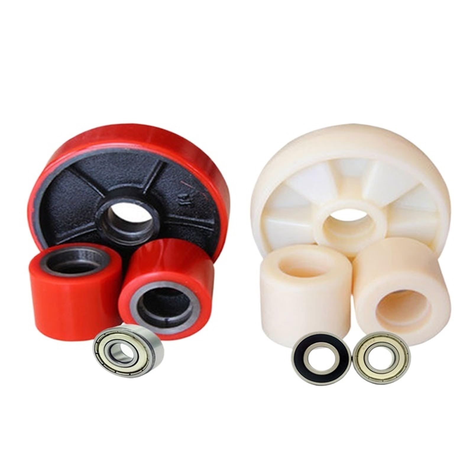 QfUxYYSLD 1Pcs 2 Ton 3 Ton Hydraulic Wheel Manual Pallet Truck Land Cow Wheel Nylon PU Wheel Forklift Wheel Accessories(PU7455)