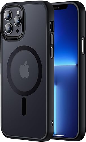 Funda para iPhone 13 Pro con diseño previsto para MagSafe resistente a las caídas de 10 pies, con sensación de piel mate, cubierta trasera, llaves