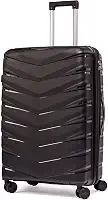 Mala De Viajem Media 23Kg Expansível Polipropileno 8 Rodas Giro 360º Resistente Cadeado Integrado Zíper Antifurto Para Despachar Tamanho M Rígida Leve (médio)