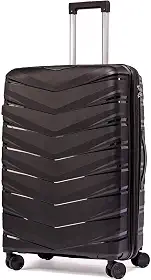 Mala De Viajem Media 23Kg Expansível Polipropileno 8 Rodas Giro 360º Resistente Cadeado Integrado Zíper Antifurto Para Despachar Tamanho M Rígida Leve (médio)