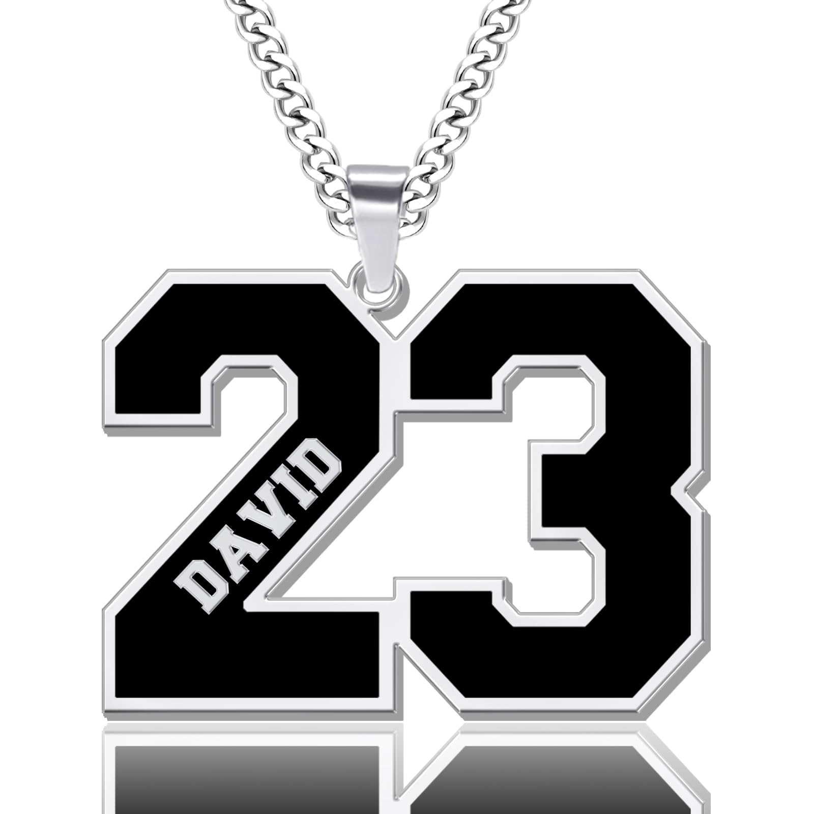 Jecivila Name Necklace Personalized for Men 18K Gold Plate Mens Custom Name Initial Number Necklace with Rope Figaro Curb Chain Personalized Jewelry