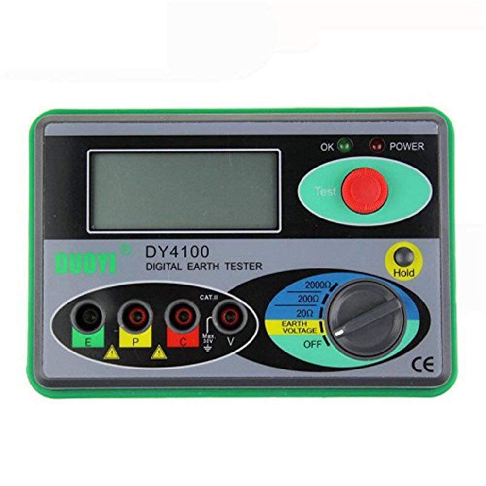 DY4100 Digital Earth Ground Resistance Tester Meter Multimeter Resistance Measurer 2000Ω 0.01