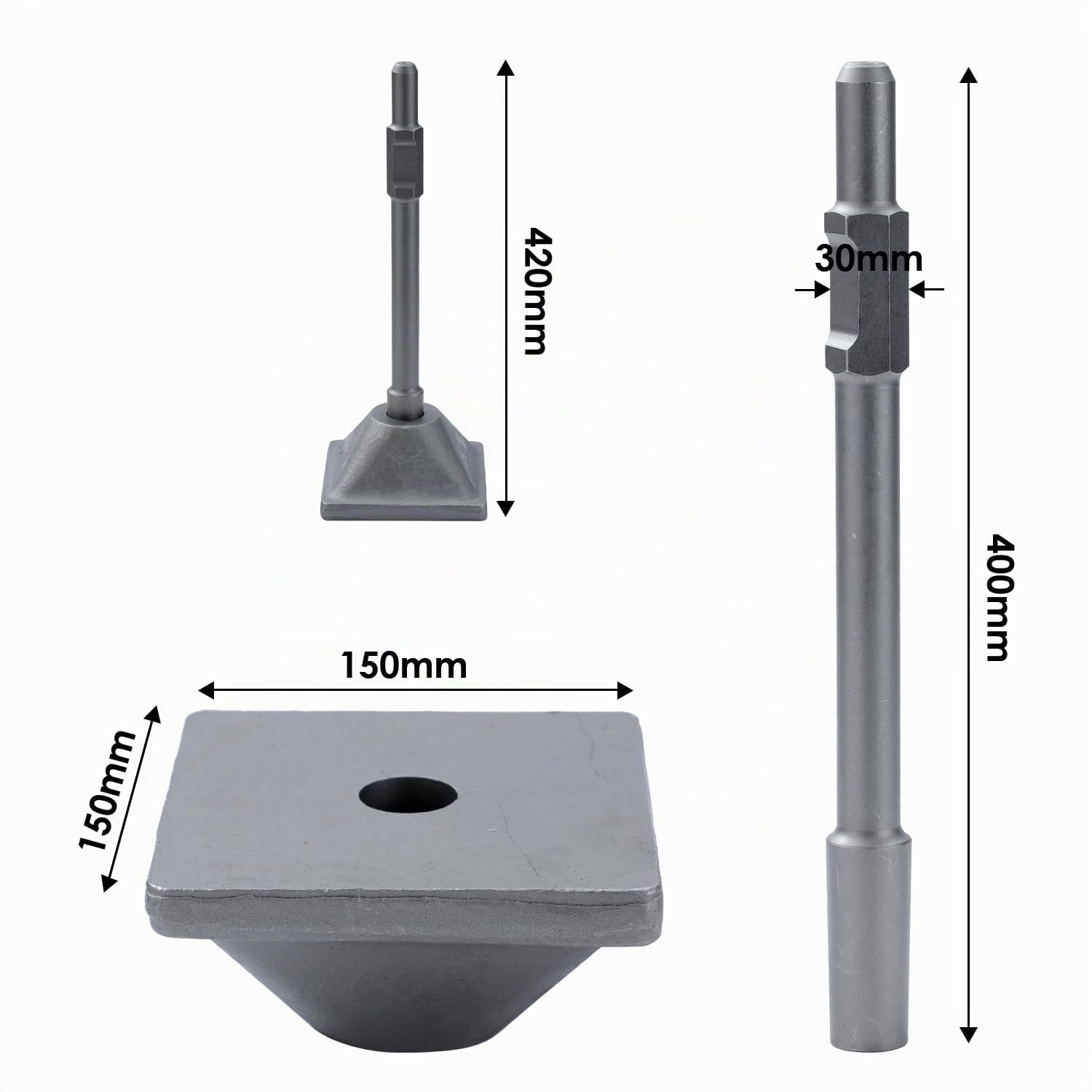 TOPWAY PH65 Martello antirimozione a terra 9KG 1-1/8" Gambo e piastra antimanomissione esagonali, per martello demolitore elettrico martello demolitore per calcestruzzo 121146