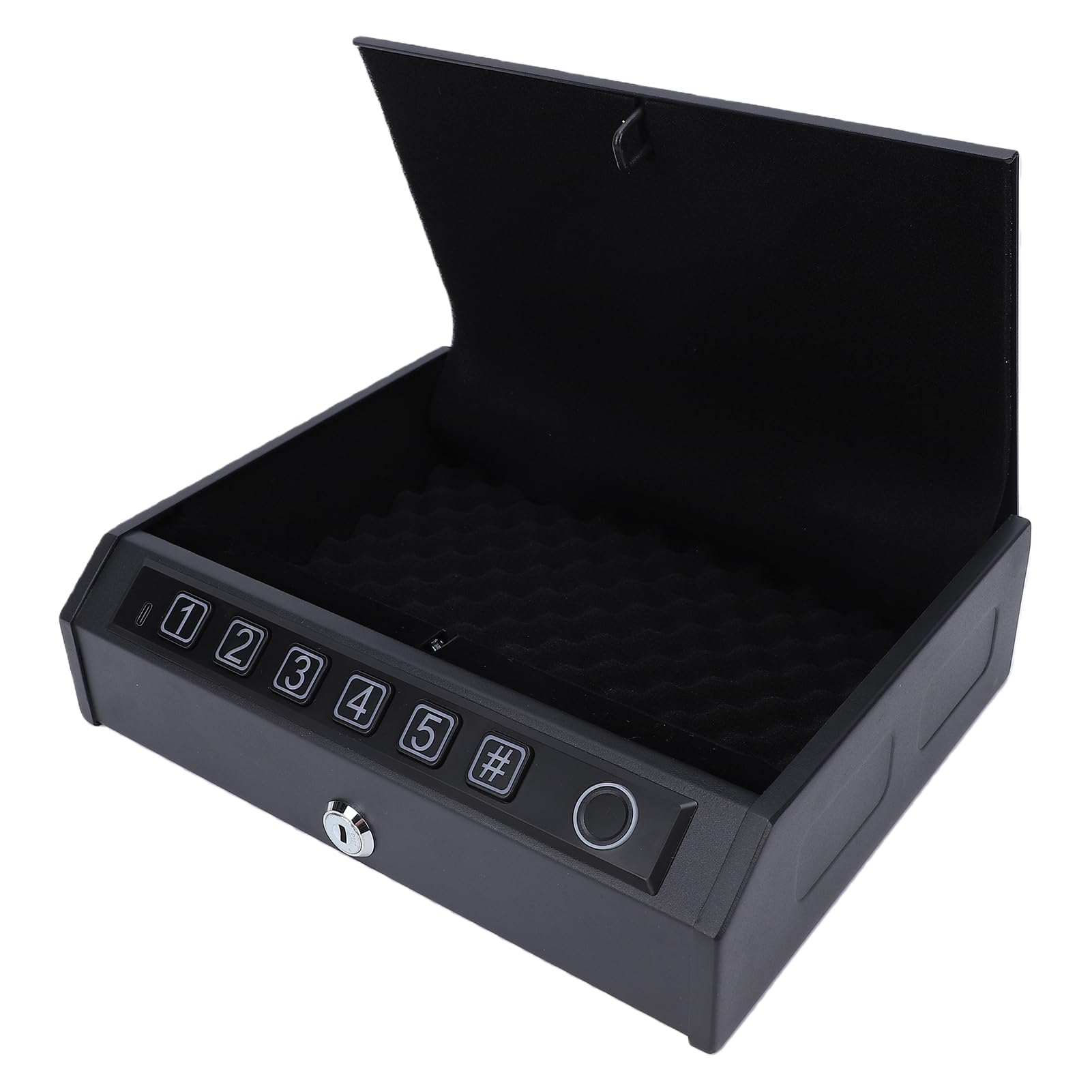 PUSOKEI Mini Safe Box Biometric Portable Compact Storage Theft-Proof Steel Cable, Suitable for Emergency Situations (K2-1)