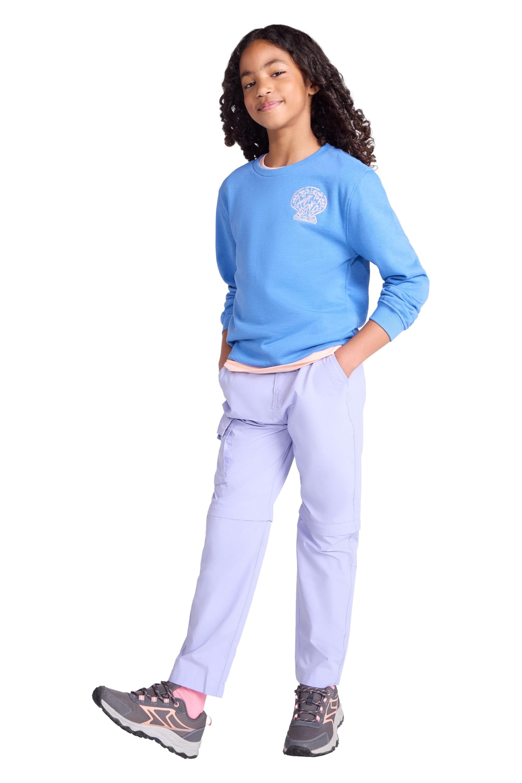 Mountain Warehouse Active Kids Convertible Trousers -Shrink & Fade Resistant, Fast Dry, Zip Off Casual Bottoms, Boys & Girls - Spring Summer, Camping, Travel Lilac Kids Size 11-12 Years