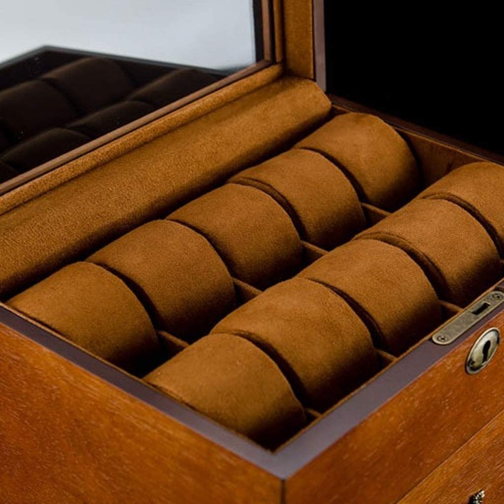 Readaeer Boîte à Montres En Cuir Noir Avec Tiroir, Boîte à Bijoux Pour