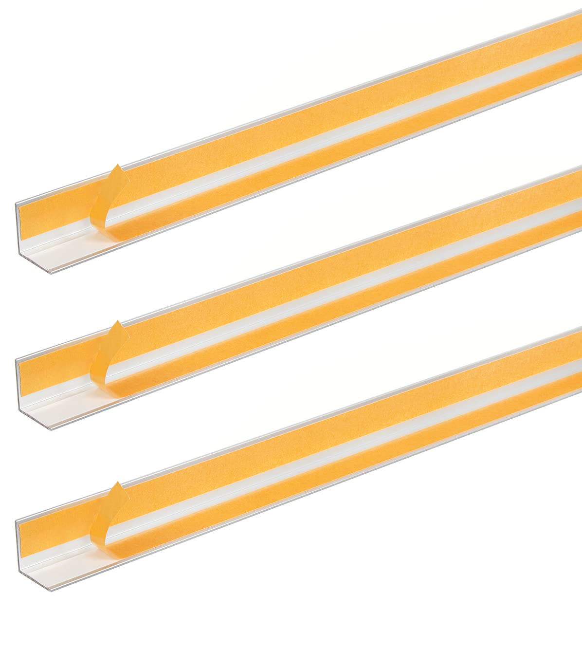 GAH-Alberts 424015 433574 Lot de 3 profilés d'angle autocollants en aluminium anodisé argenté 1000 x 30 x 30 mm