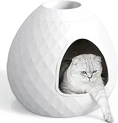 Caixa de areia oculta para gatos com vaso removível superior caixa de areia de planta caixa de areia oculta ventilada para controle de odores multifuncional para sala de estar interna branca (sem