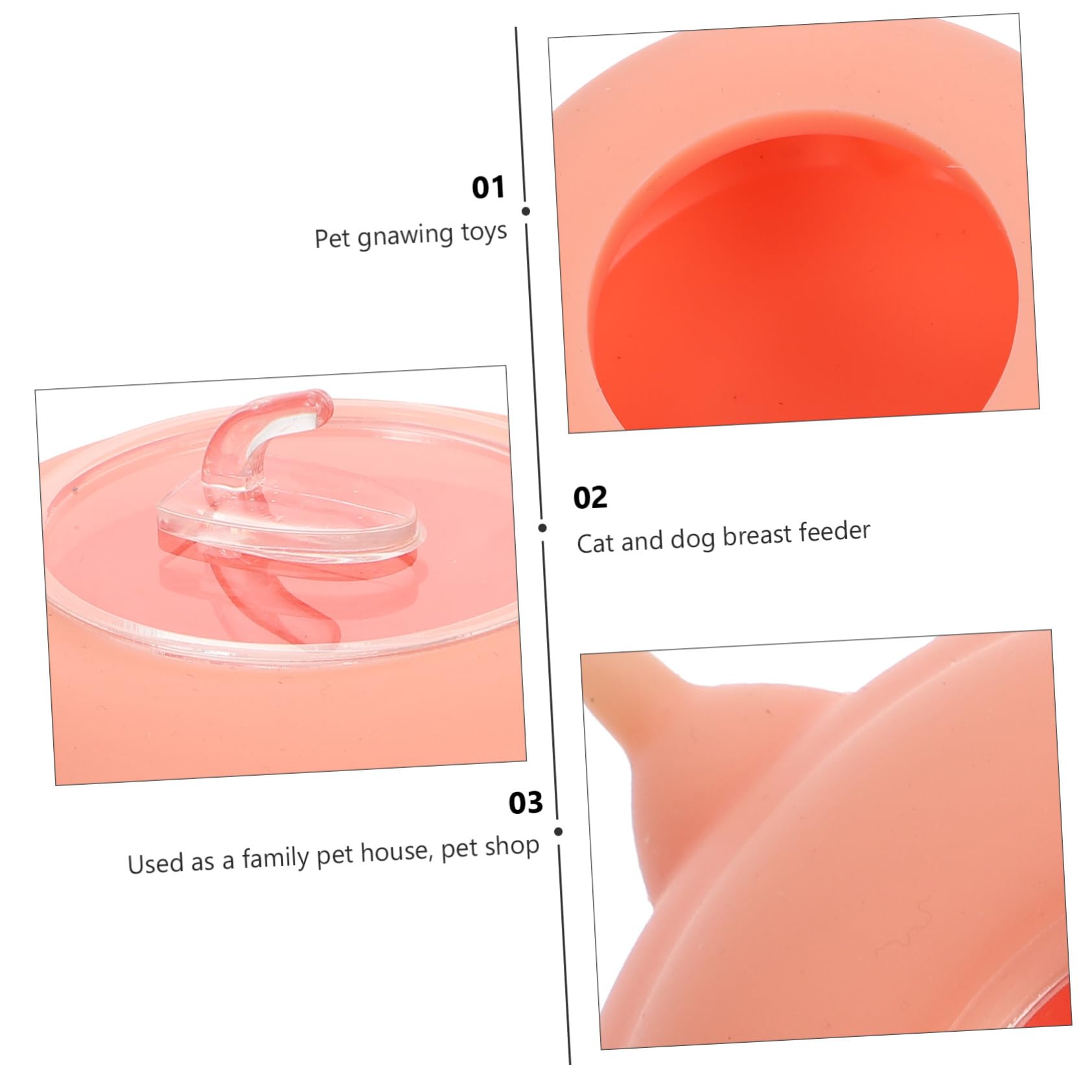 ibasenice Biberon per Cuccioli e Gattini in Silicone, Rosa, Resistente alle Alte Temperature, Facile da Pulire, per L’Alimentazione di Piccoli Animali